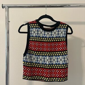 Alice + Olivia Multicolor Patterned Tank Top